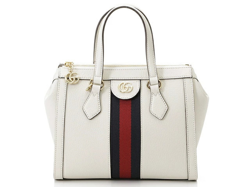 Gucci bag shoulder tote Ophidia white leather